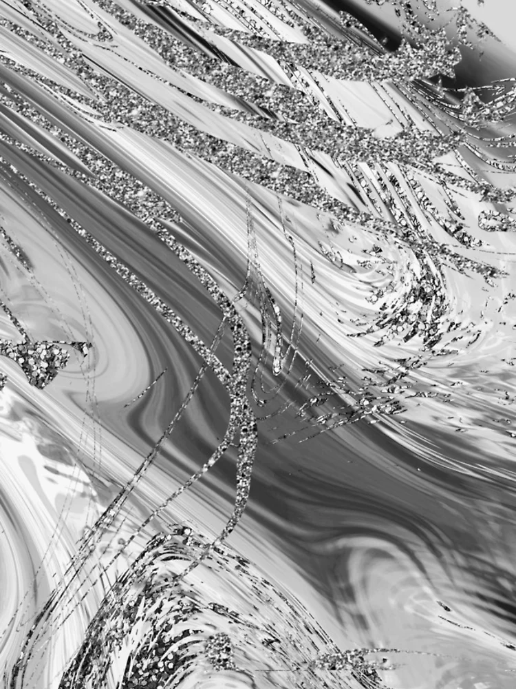 Thumbnail 4 of 4, iPhone Case, Silver Metallic Abstract Art designed and sold by ReesDesigns.