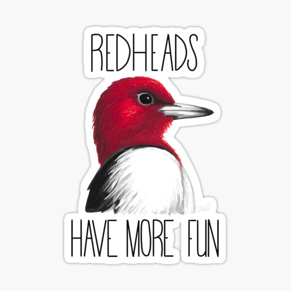Item preview, Redheads Have More Fun (Red-headed Woodpecker) designed and sold by LauraWolfArtist.