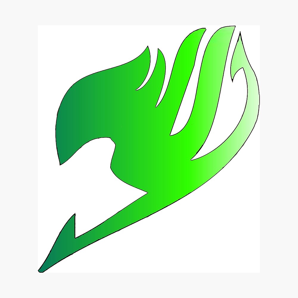 Fairy Tail Green Fade Symbol Metal Print By Secarus Redbubble