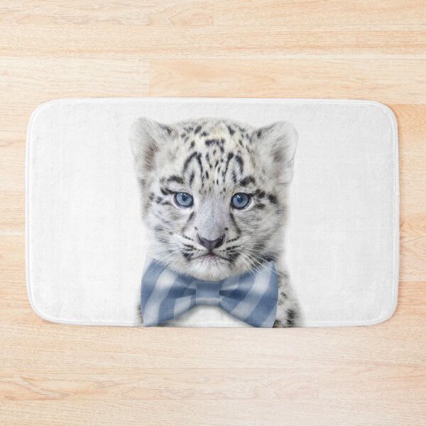 Item preview, Baby Snow Leopard With Bow Tie, Baby Animals Art Print by Synplus designed and sold by synplus.