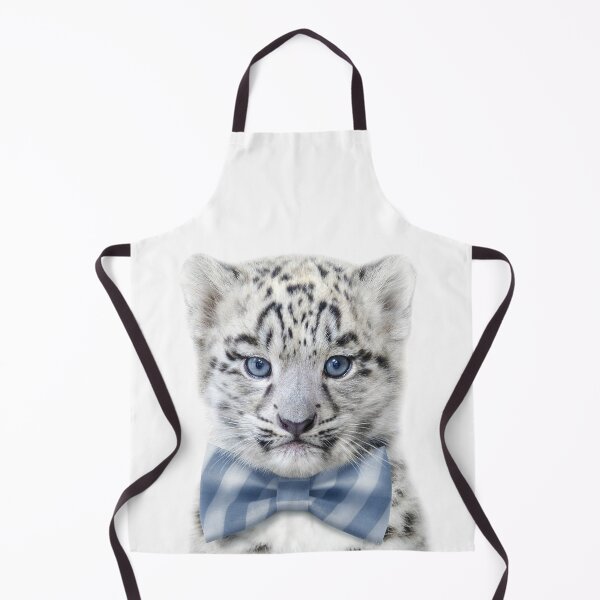 Item preview, Baby Snow Leopard With Bow Tie, Baby Animals Art Print by Synplus designed and sold by synplus.