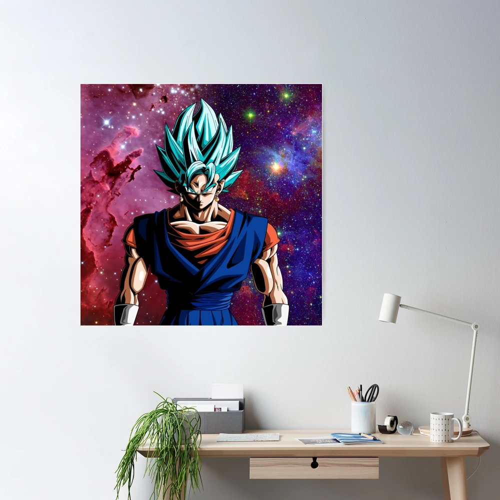 Goku Super Saiyan Blue Kaioken Silk Poster Printed Wall Decor 20 x