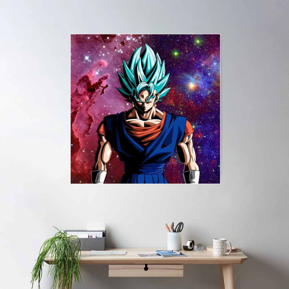 Goku Super Saiyan Blue Kaioken Silk Poster Printed Wall Decor 20 x