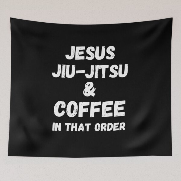 Item preview, Jesus, Jiu-Jitsu & Coffee (white) designed and sold by AlexArtwork.