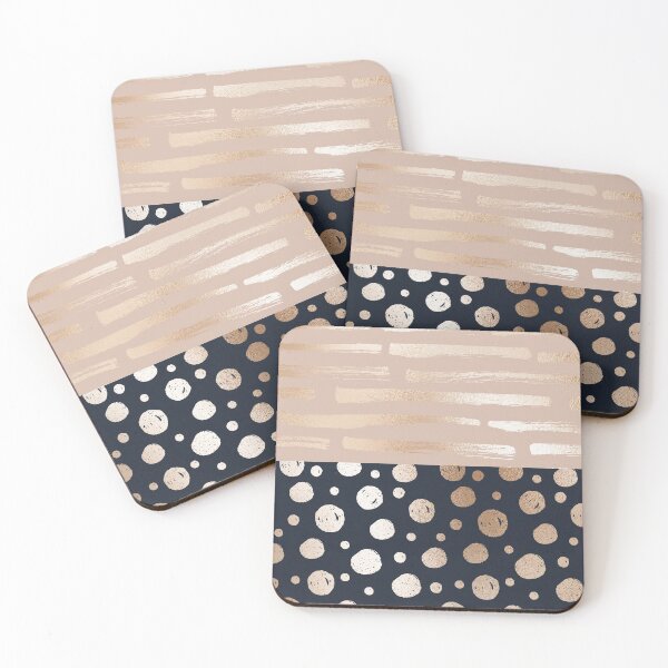 Item preview, Gold Stripes and Dots in Navy and Gold Horizontal Contrasting Patterns  designed and sold by squishyrainbow.