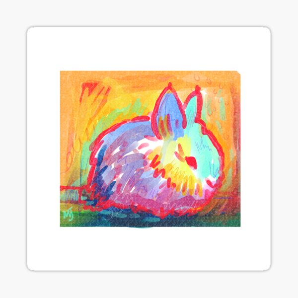 Abstract Colourful Bunny Sticker