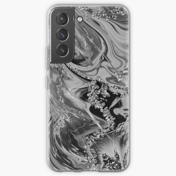Glitzy and Glamour Silver Crystal Art Samsung Galaxy Soft Case