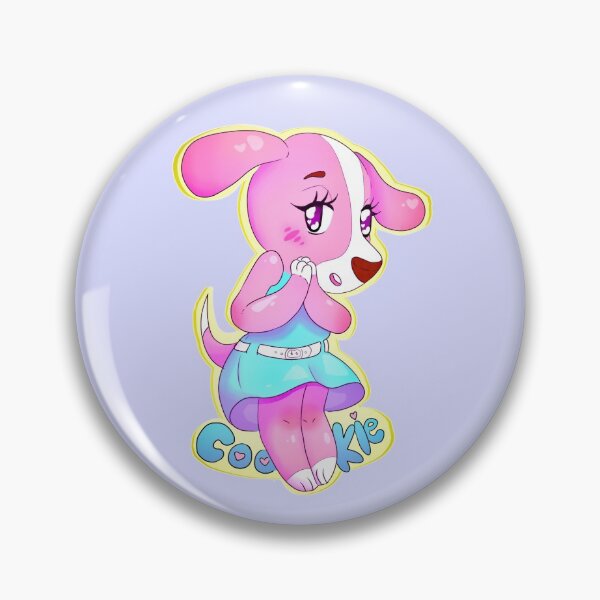 Item preview, cookie ACNH pink dog  designed and sold by Shae-butters.