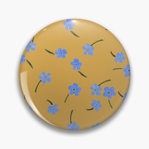 Item preview, Tiny Forget Me Not Flowers on a Mustard Yellow pattern  designed and sold by allexieee.