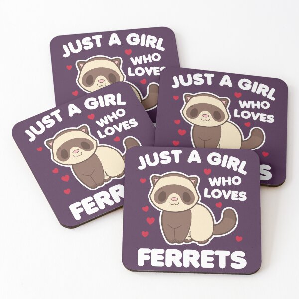 Item preview, Just a Girl who Loves Ferrets Cute Kawaii Weasel Lovers Gift designed and sold by NUMAcreations.