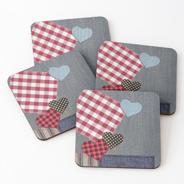 Item preview, Denim Lovin' Hillbilly Patriotic Patchwork Hearts designed and sold by Tree45.