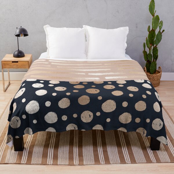 Item preview, Gold Stripes and Dots in Navy and Gold Horizontal Contrasting Patterns  designed and sold by squishyrainbow.