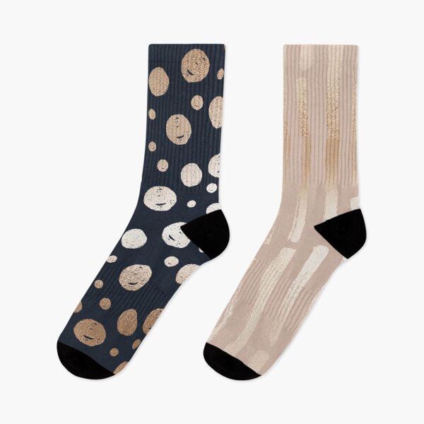 Item preview, Gold Stripes and Dots in Navy and Gold Horizontal Contrasting Patterns  designed and sold by squishyrainbow.