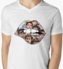 John Krasinski Lippen T-Shirt mit V-Ausschnitt