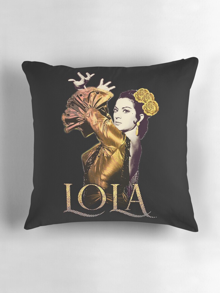 Imagen 3 de 4, Cojín con la obra Lola Flores La Faraona Vestido Dorado, diseñada y vendida por danimota.