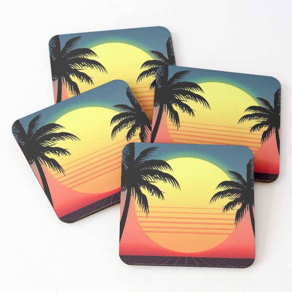 Item preview, 80s Retrowave futuristic palms & sunset designed and sold by Cursed Design.