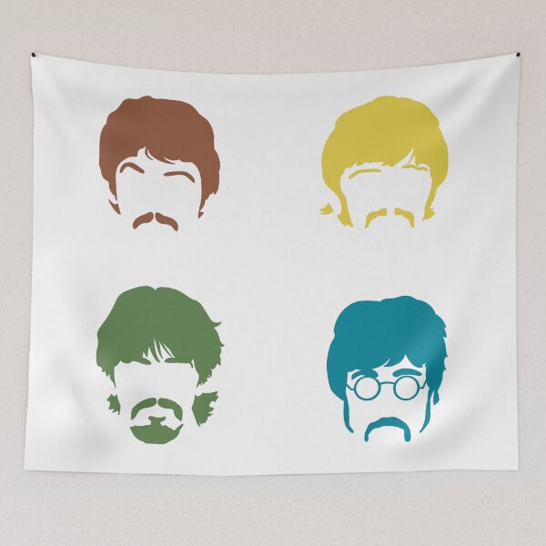 Item preview, The Beatles Colorful Minimalist Drawing designed and sold by Zetsmo.