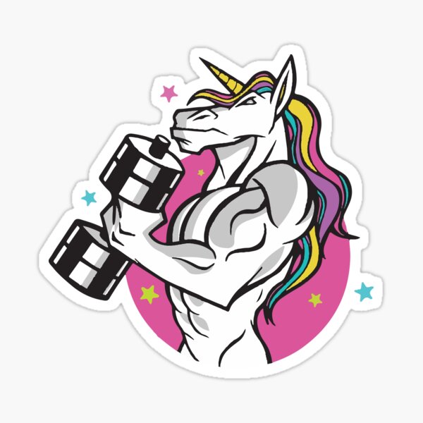 Womens Fitness Gift Exercising Sticker Funny Gym Workout Decals Fitness Unicorn Sticker Training Sticker Girls Fitness Vinyl Decal
