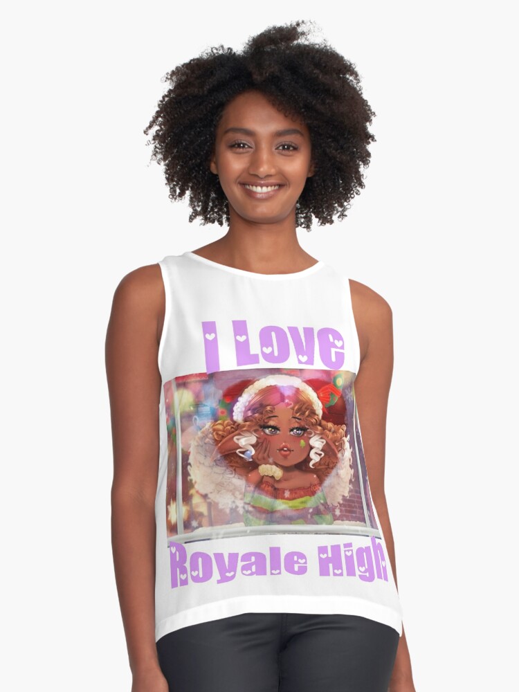 I Love Royale High Roblox White Sleeveless Top By Totkisha1 Redbubble - how to get muscle shirt on royale high roblox