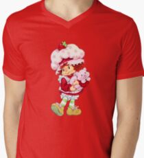 Erdbeer Shortcake & Vanillepudding T-Shirt mit V-Ausschnitt für Männer
