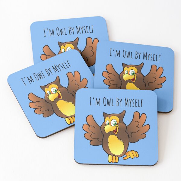 Item preview, I'm Owl By Myself - Owl - Animal - Pun designed and sold by BlueHatter.