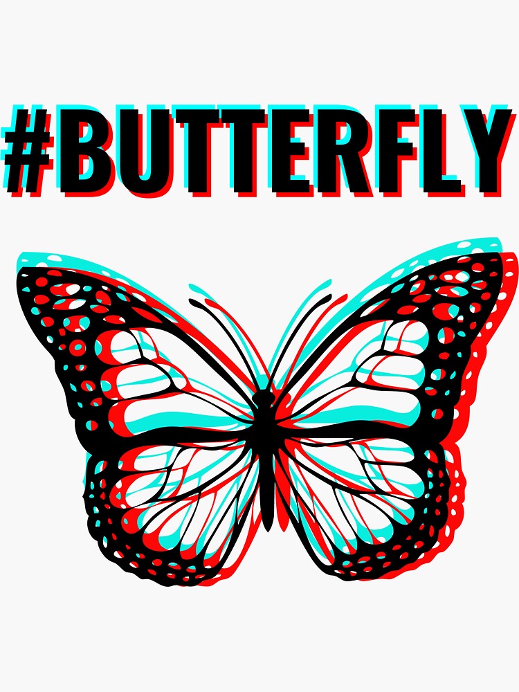 Pegatina «tik tok one butterfly butterflies tattoos » de miroart