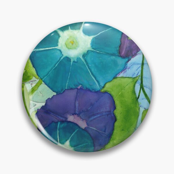 Item preview, Morning Glories Watercolor Blue Green Purple designed and sold by The Elderberry Blossom.