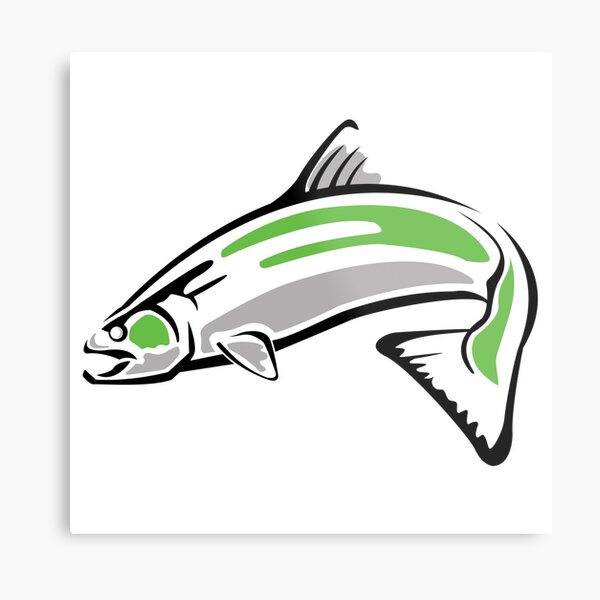Chinook Salmon Green Fish #2 BC Metal Print