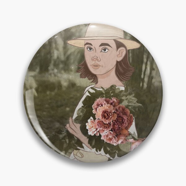 Item preview, Retro Picture of a Lady with Flowers designed and sold by Vikachup.
