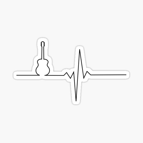Guitar heart Sticker