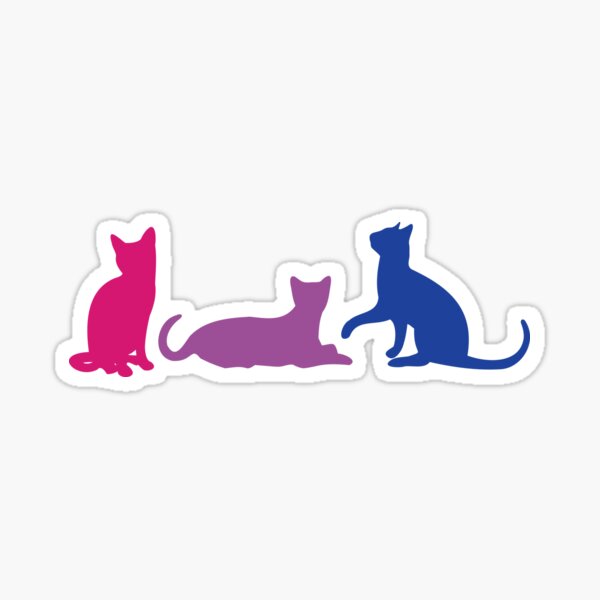 Vista previa del artículo con la obra «Tres gatos Bi Pride», diseñado y vendido por BlackTieBi.