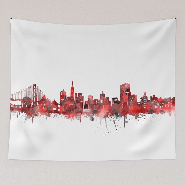Item preview, san francisco skyline red designed and sold by BekimART2.