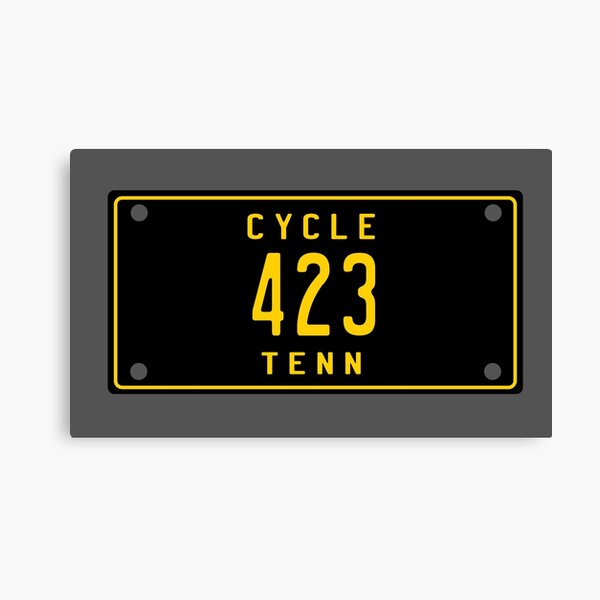 Tennessee Vintage Motorcycle License Plate 423 (Area Code 423) Canvas Print