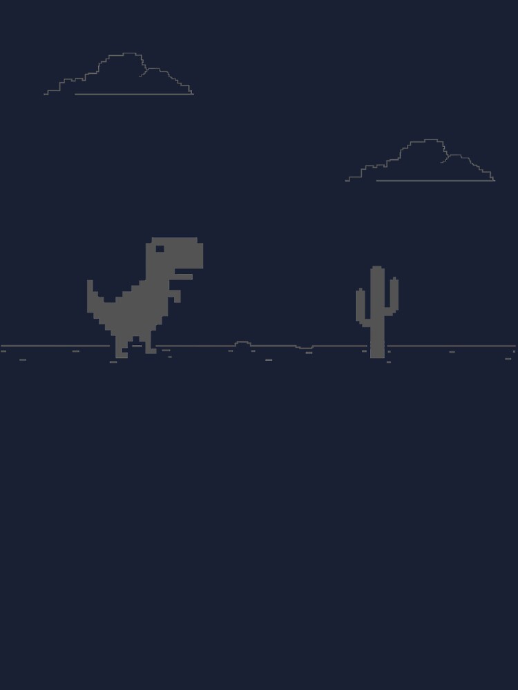 Night Offline T-Rex Game - Google Dino Run | Spiral Notebook