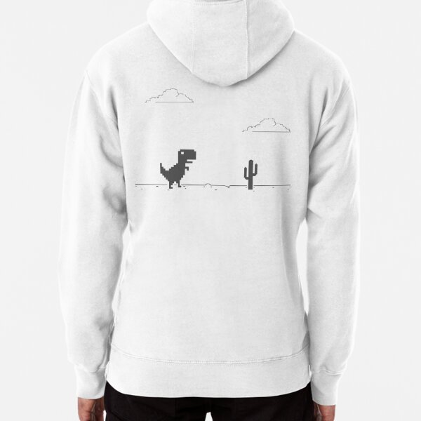  You Are Offline T-Rex [Dino Run] Pixel Art Dinosaur Game  Pullover Hoodie : Clothing, Shoes & Jewelry