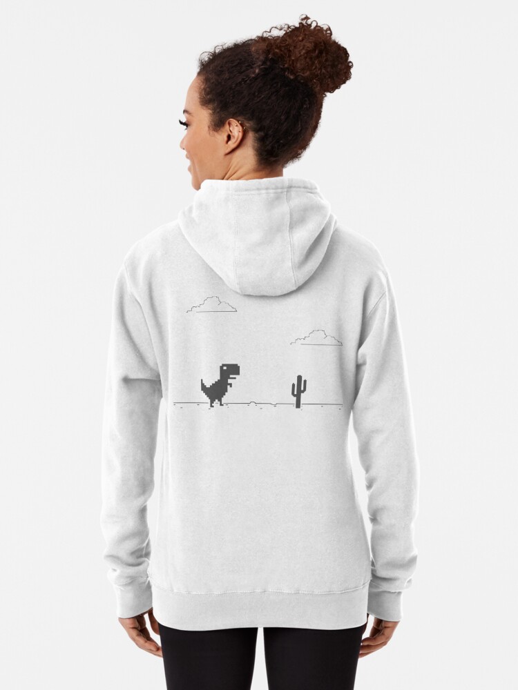  You Are Offline T-Rex [Dino Run] Pixel Art Dinosaur Game  Pullover Hoodie : Clothing, Shoes & Jewelry