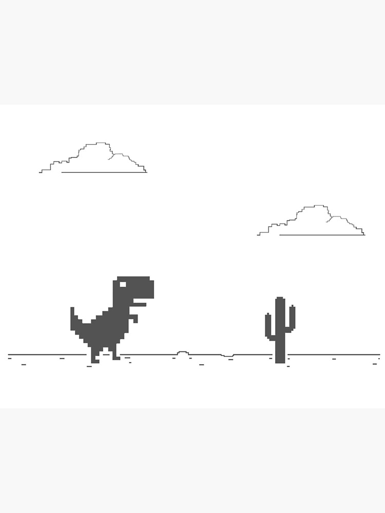Chrome Dino | The Dinosaur Game | T-Rex Game | No Internet | Art Board Print
