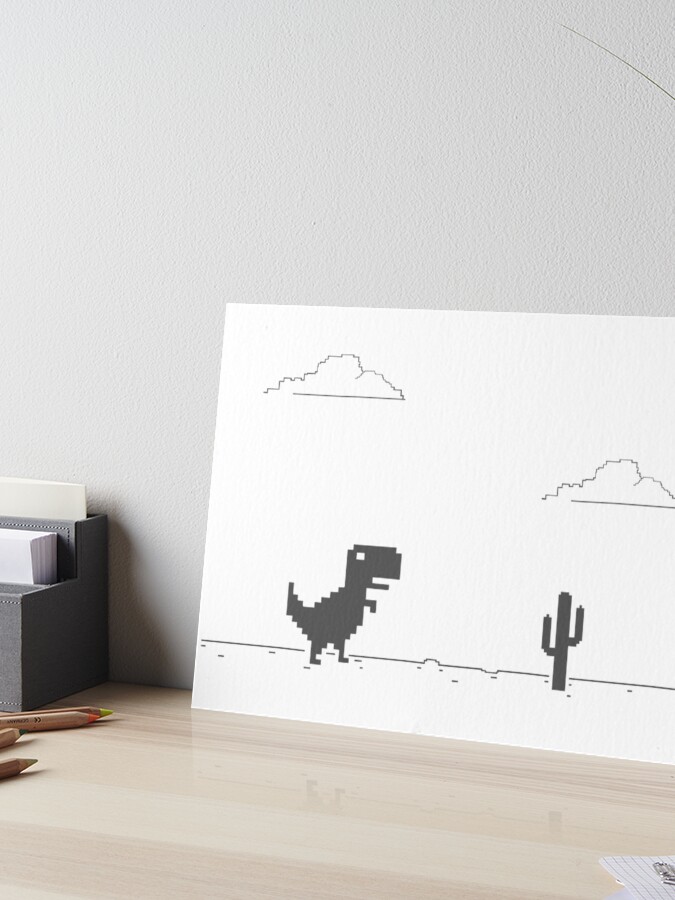 Night Offline T-Rex Game - Google Dino Run | Art Board Print