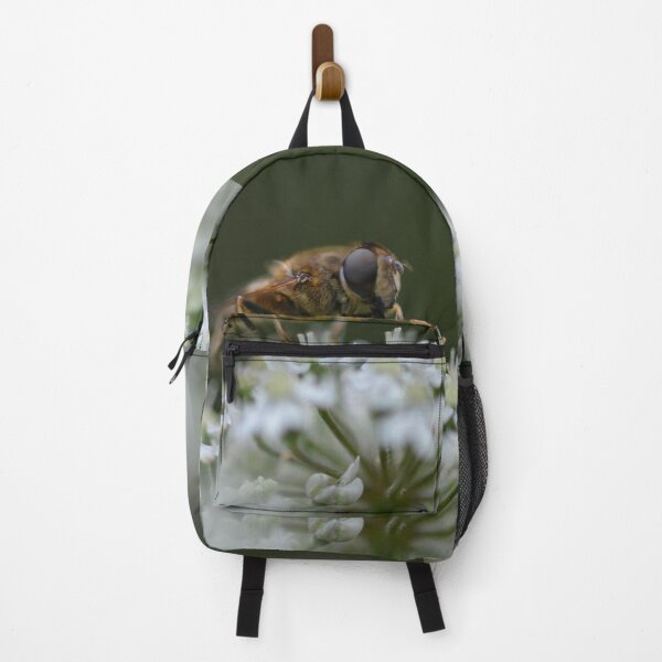 Item preview, Bee on garlic chives flowers in our urban garden. designed and sold by wineandwords.