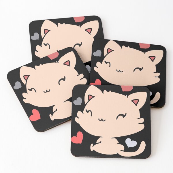 Item preview, Cute Lovely Kitten Drawing Black - Sweet Happy Cub Kittens designed and sold by CheraeLynn.