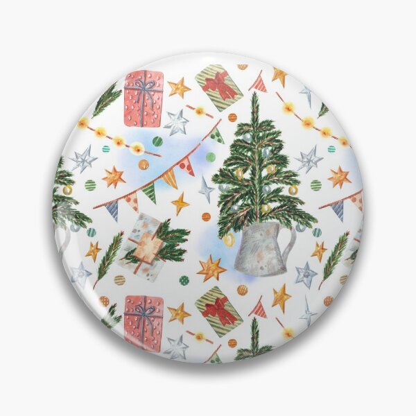 Item preview, Seamless pattern with festive watercolor illustrations. designed and sold by linagaiaart.
