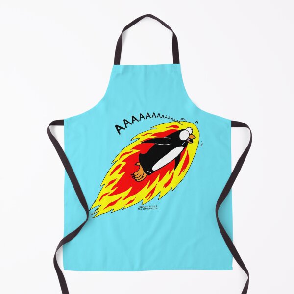 Flaming Flying Screaming Penguin Apron
