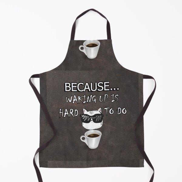 Item preview, Sweet Cat & Coffee, Fun Quote Because Waking Up Is Hard To DO, Funny Coffee Lover and Cat designed and sold by Cute & Sassy Custom Gifting Boutiques.