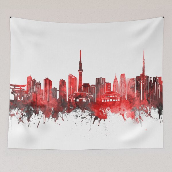 Item preview, tokyo skyline red designed and sold by BekimART2.