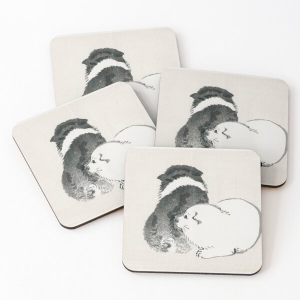 Item preview, Black and white puppies by Kōno Bairei designed and sold by SFTStudio.