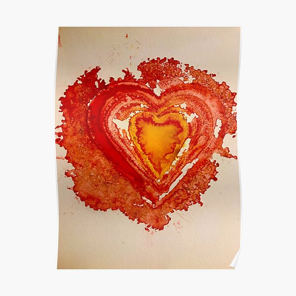 Poster Brennendes Herz Redbubble