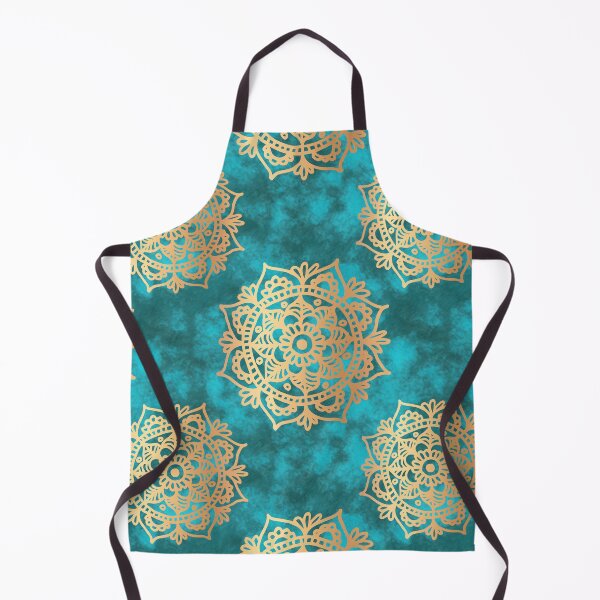 Item preview, Turquoise and Gold Mandala Pattern designed and sold by Julie Erin Designs.