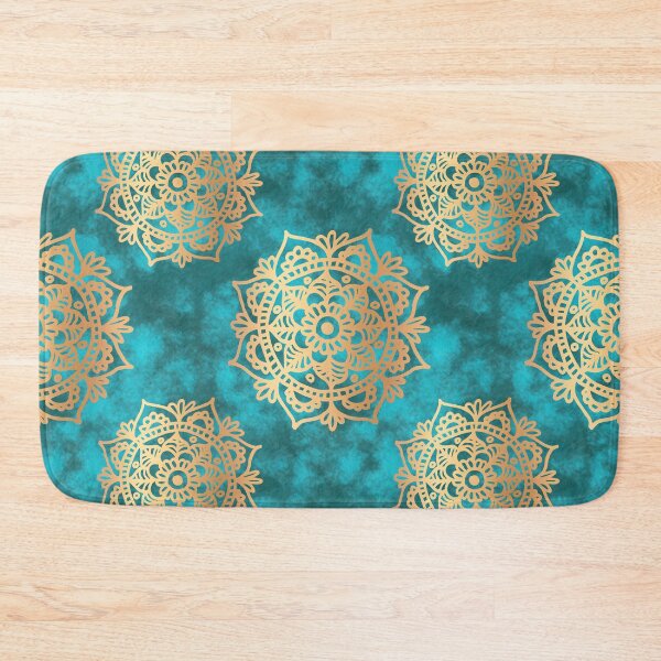 Item preview, Turquoise and Gold Mandala Pattern designed and sold by Julie Erin Designs.