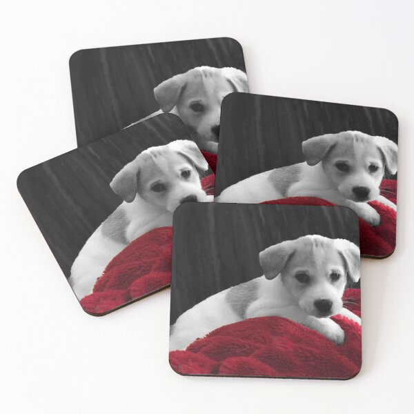 Item preview, Pretty Puppy Perched on Red Blanket designed and sold by AMGImpressions.