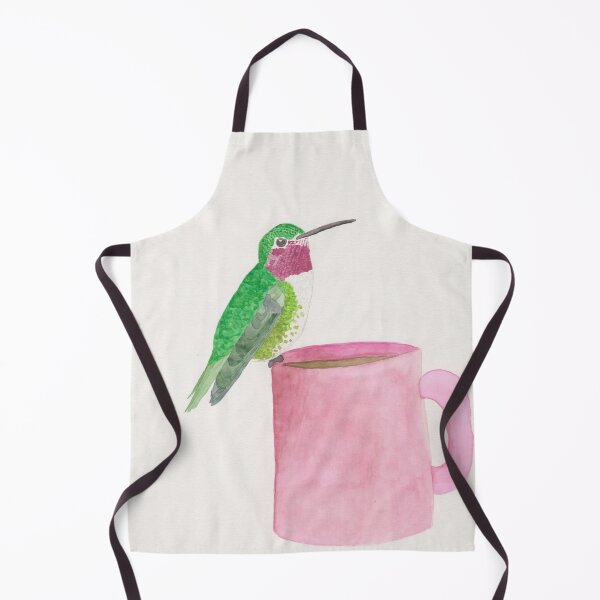 Item preview, Hummingbird and Coffee cute bird painting watercolor designed and sold by TheWaterBirds.